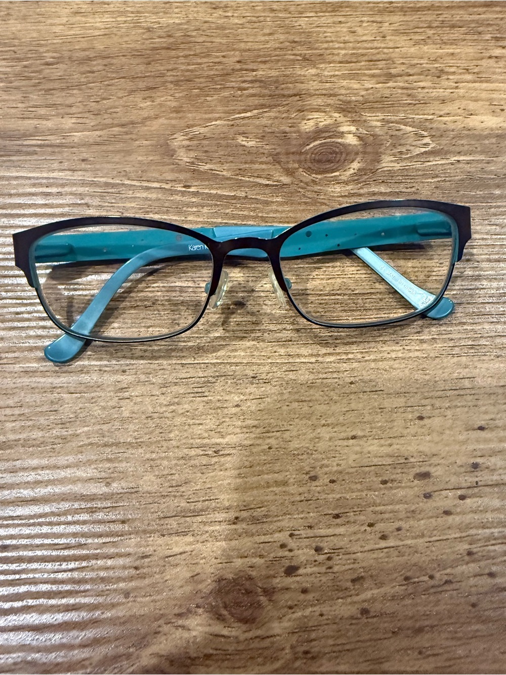 Karen Kane Fairy Moss Eyeglasses Frame Women's Brown Blue Half Rim 52-17-135